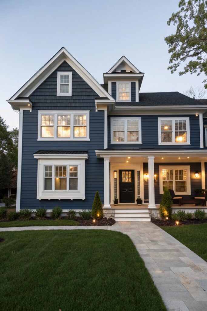 12 Dark Blue House Exterior Ideas That Look Bold, Elegant, and Timeless 12 Dark Blue House Exterior Ideas That Look Bold, Elegant, and Timeless