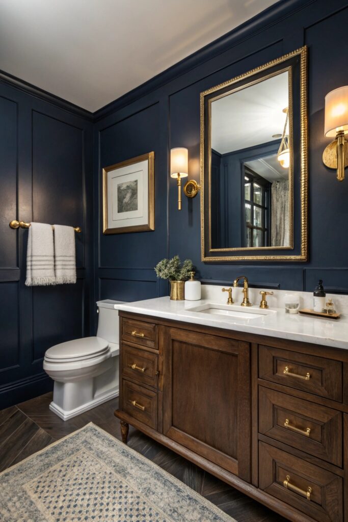 10 Moody Blue Bathroom Ideas That Look Dramatic and Elegant