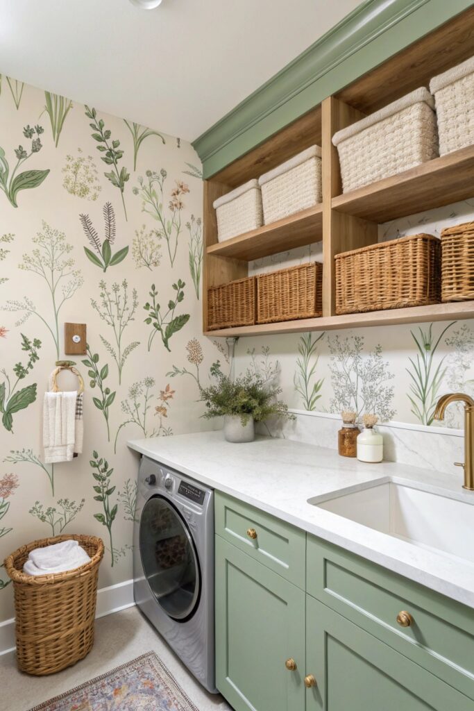 11 Laundry Room Wallpaper Ideas That Add Personality