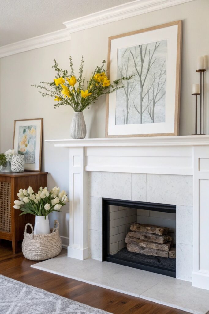 12 Spring Mantel Decorating Ideas That Refresh Your Living Room