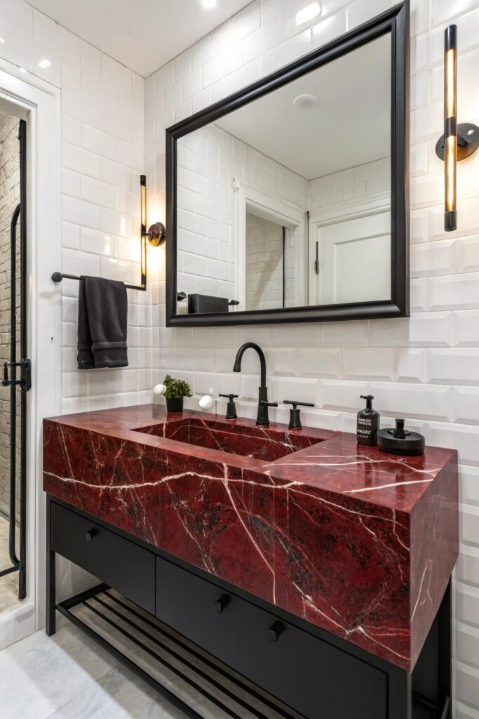 10 Red Marble Bathroom Ideas That Look Ultra Luxe