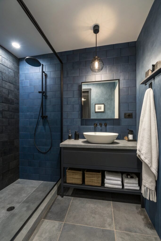 10 Moody Blue Bathroom Ideas That Look Dramatic and Elegant