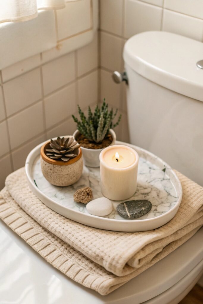 11 Toilet Tank Decor Ideas That Make Bathrooms Look Designer