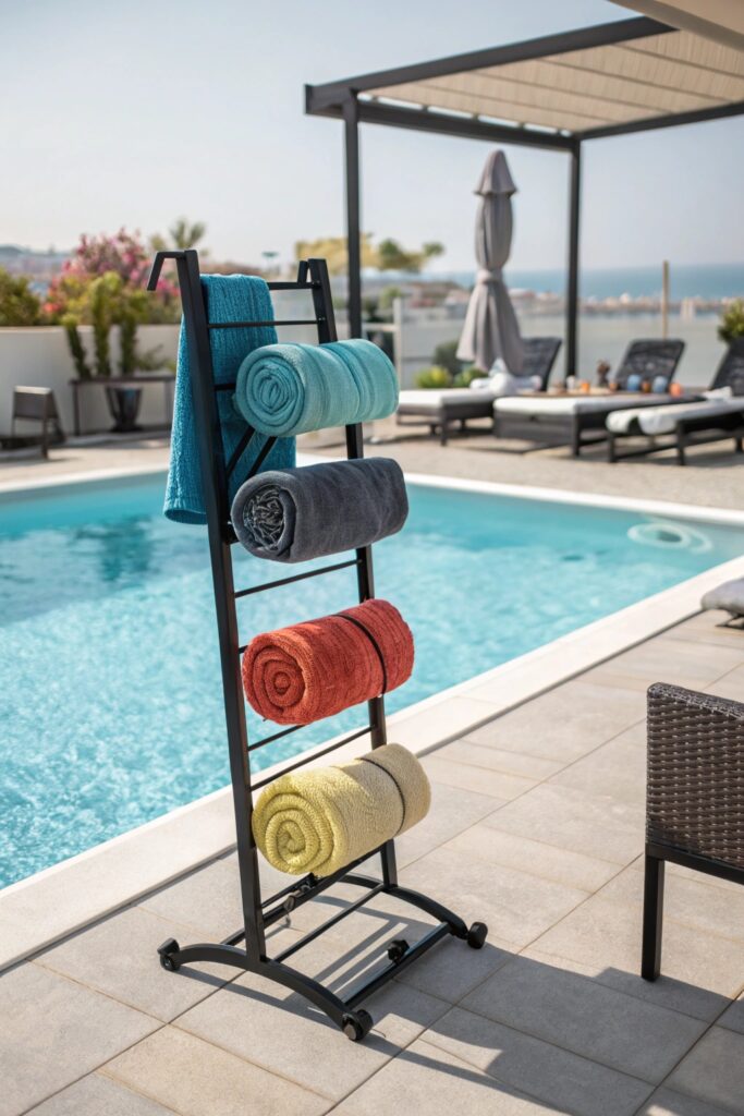 12 Pool Towel Storage Ideas That Keep Outdoor Areas Organized 12 Pool Towel Storage Ideas That Keep Outdoor Areas Organized