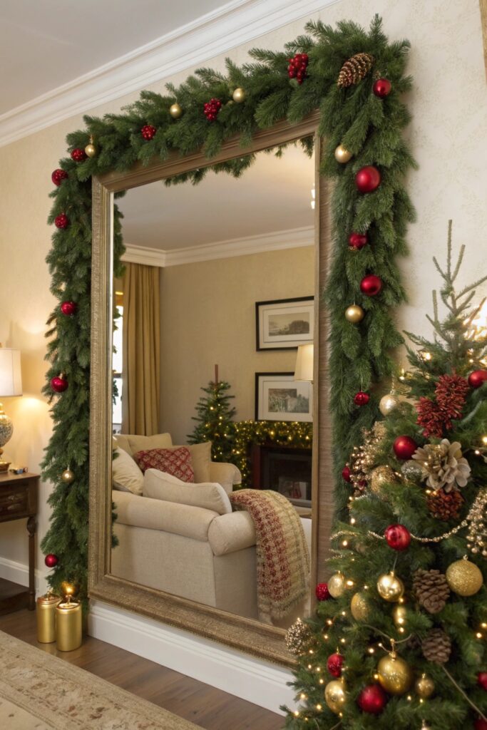 10 Christmas Mirror Decor Ideas That Look Festive & Chic
