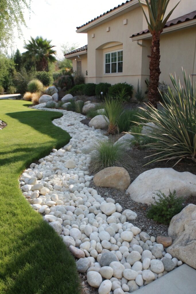 11 Creative White Rock Landscaping Ideas for Front Yard Makeovers