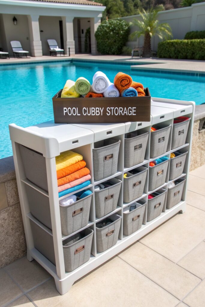 12 Pool Towel Storage Ideas That Keep Outdoor Areas Organized 12 Pool Towel Storage Ideas That Keep Outdoor Areas Organized
