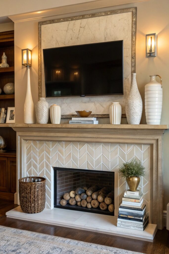 11 Mantle Decorating Ideas with TV That Still Look Stylish