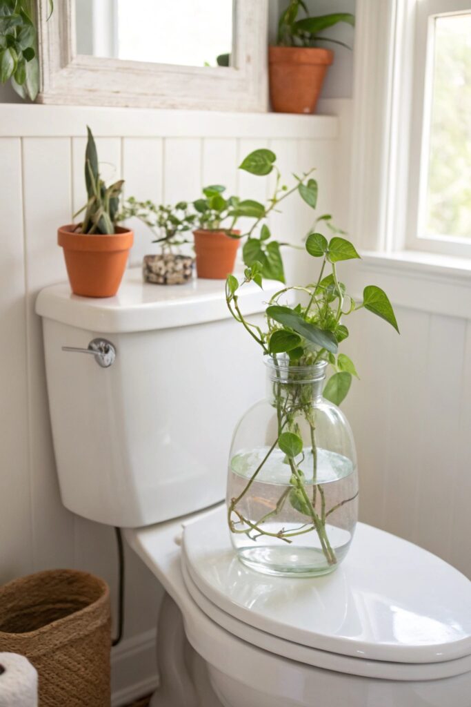 11 Toilet Tank Decor Ideas That Make Bathrooms Look Designer
