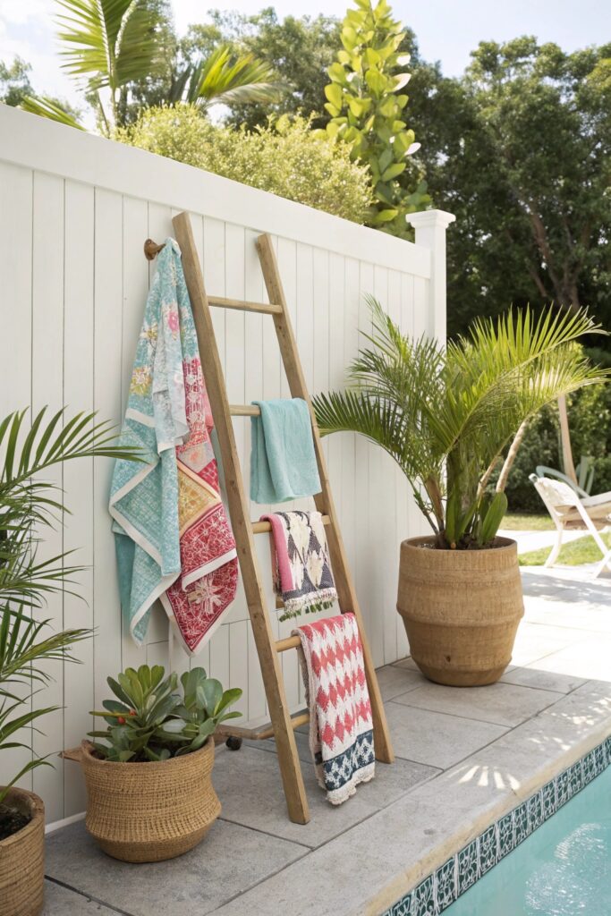 12 Pool Towel Storage Ideas That Keep Outdoor Areas Organized 12 Pool Towel Storage Ideas That Keep Outdoor Areas Organized