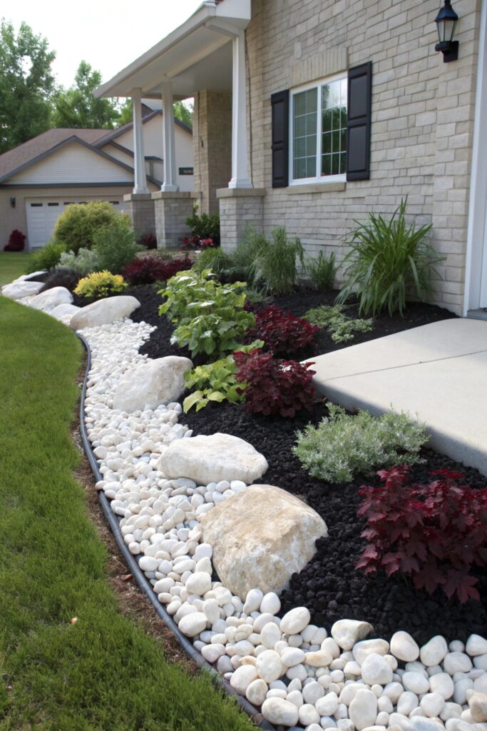 11 Creative White Rock Landscaping Ideas for Front Yard Makeovers