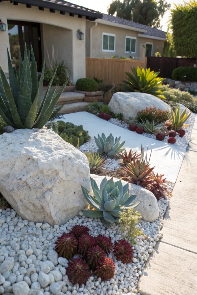 11 Creative White Rock Landscaping Ideas for Front Yard Makeovers