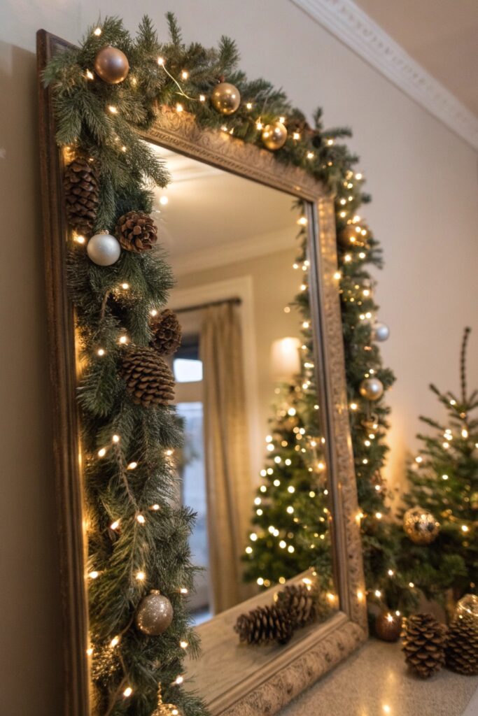 10 Christmas Mirror Decor Ideas That Look Festive & Chic