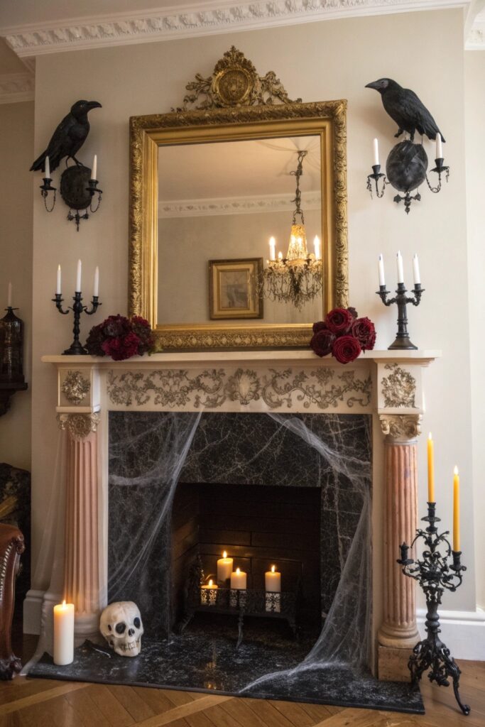 11 Halloween Fireplace Decor Ideas That Look Spooky Chic