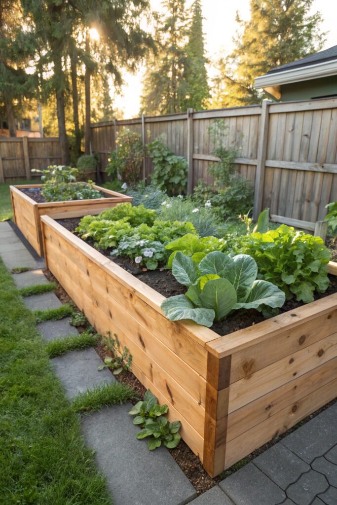 cedar board raised garden bed diy