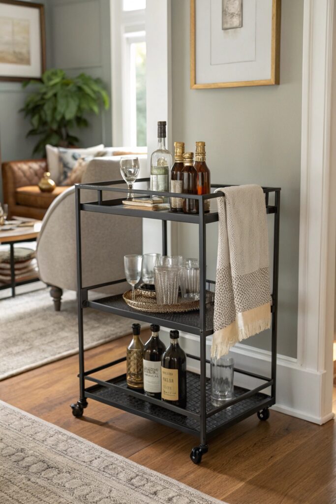 10 Bar Cart Ideas That Elevate Your Home Entertaining Game bar cart fits space size