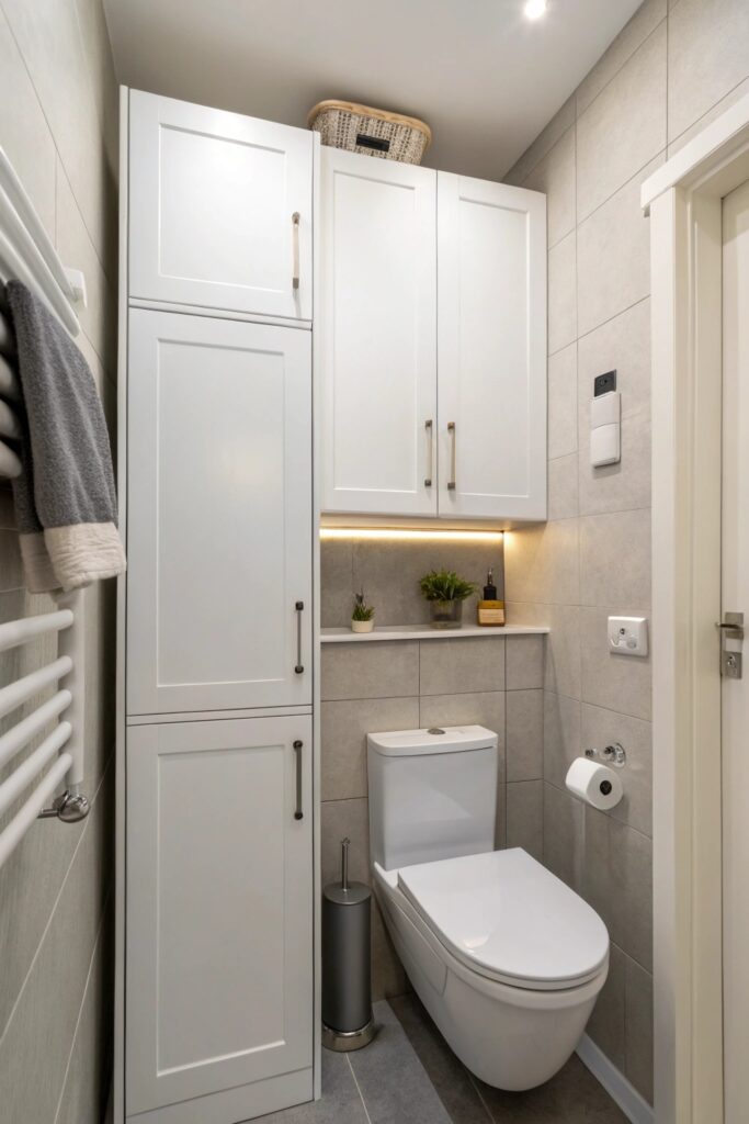12 IKEA Bathroom Hacks to Maximize Storage on a Budget enhet wall cabinet above toilet ikea bathroom