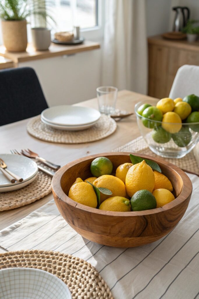 15 Dining Table Centerpiece Ideas That Make Every Meal Feel Special simple bowl fresh fruit dining table centerpiece