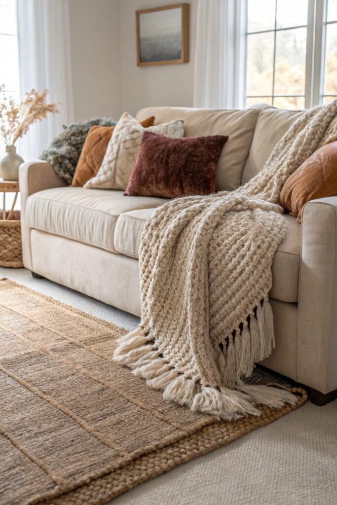 14 Cozy Home Decor Living Room Ideas for a Warm and Inviting Space layer textures cozy living room