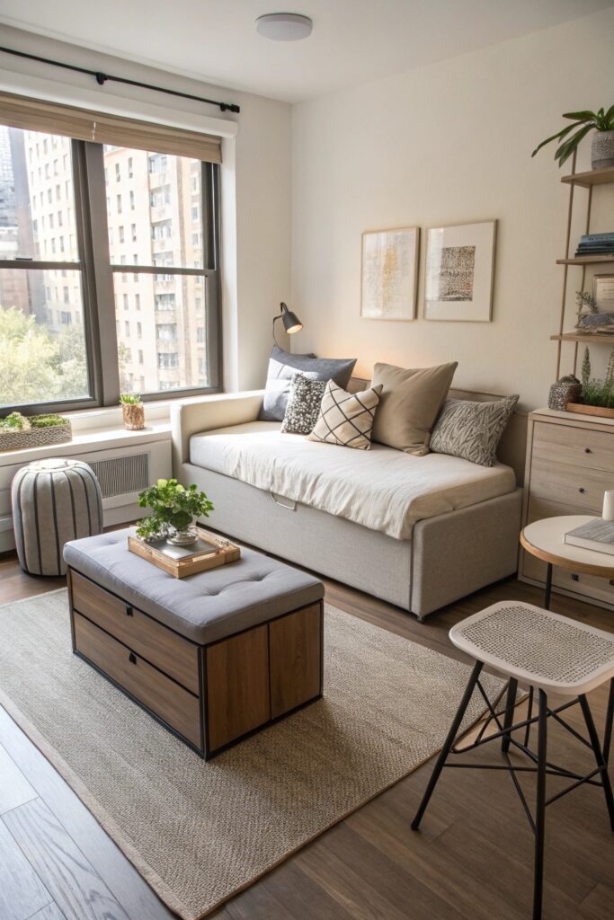 14 Studio Apartment Ideas That Maximize Every Square Foot multi functional furniture studio apartment
