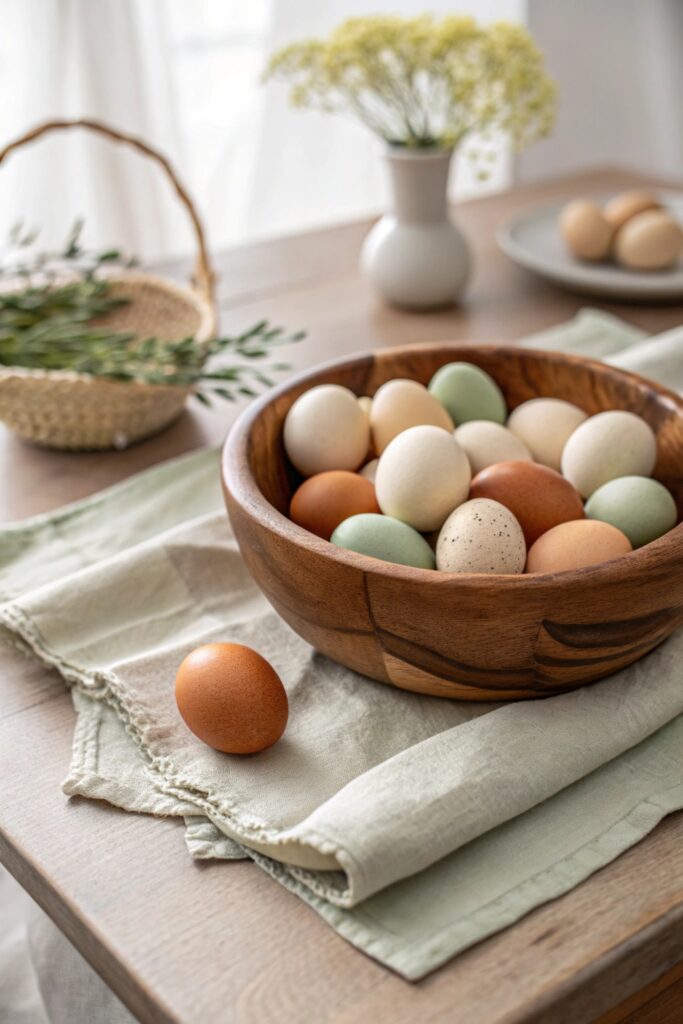 12 Modern Easter Decor Ideas for a Chic Spring Home neutral toned egg display modern easter decor