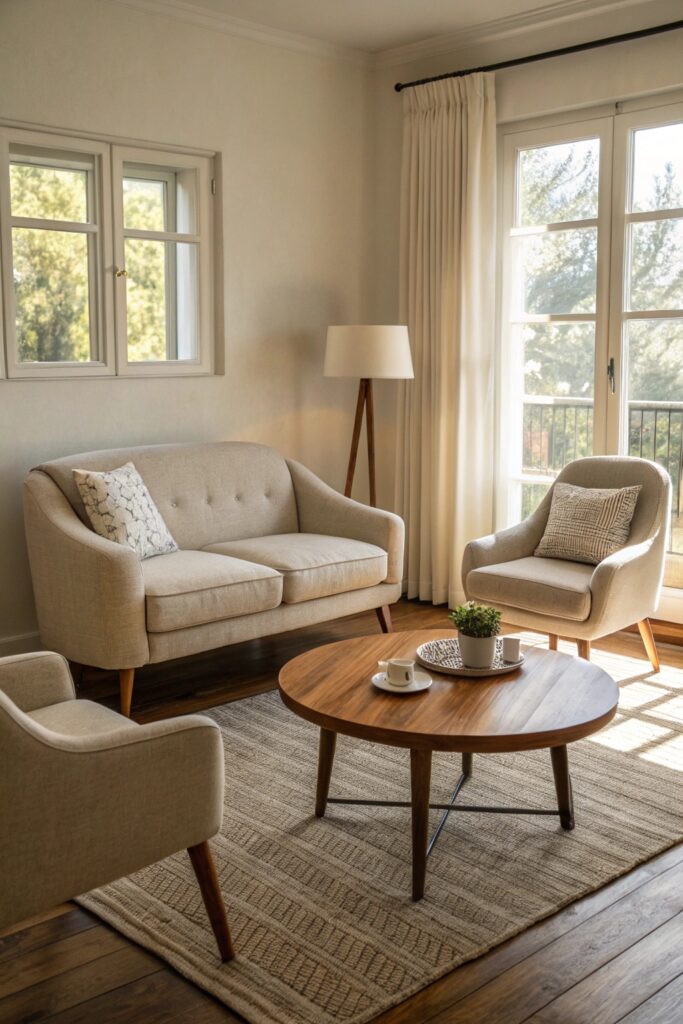 define zones without permanent walls apartment living room