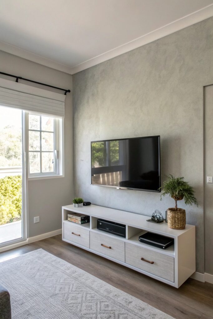 mount tv save floor space small living room