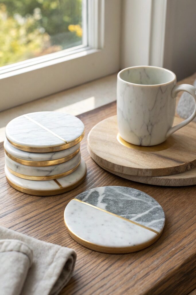 15 Expensive Looking Gifts That Feel Luxurious on Any Budget weighted marble coaster set luxury gift