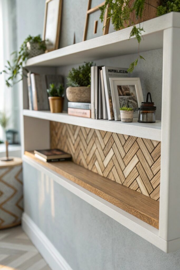 herringbone pattern lack shelves ikea hack