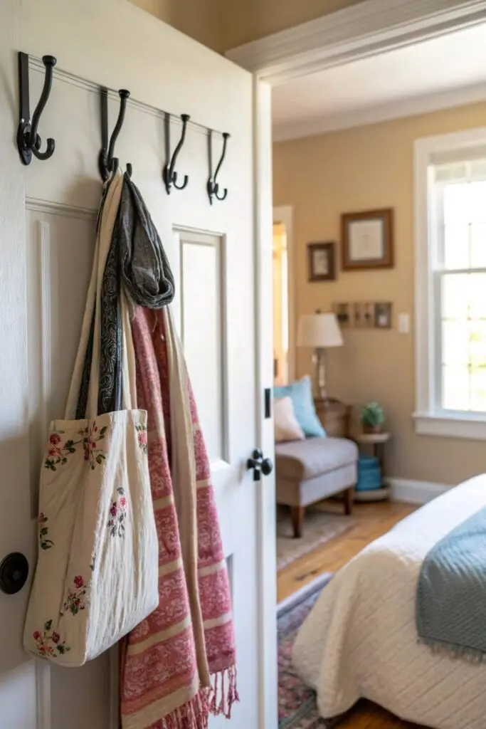 hooks behind door small bedroom
