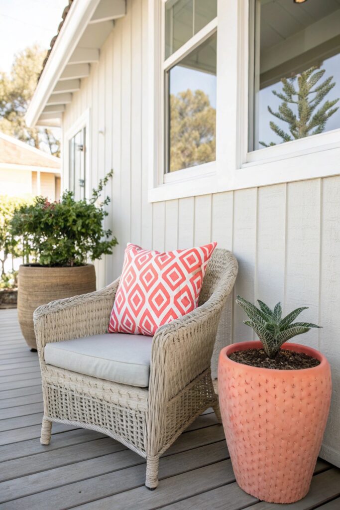 10 Small Patio Makeover Ideas on a Budget That Look Expensive bold accent color outdoor pillow patio budget