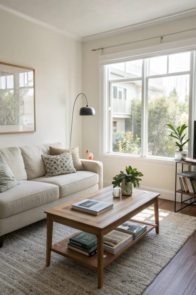 declutter ruthlessly small living room