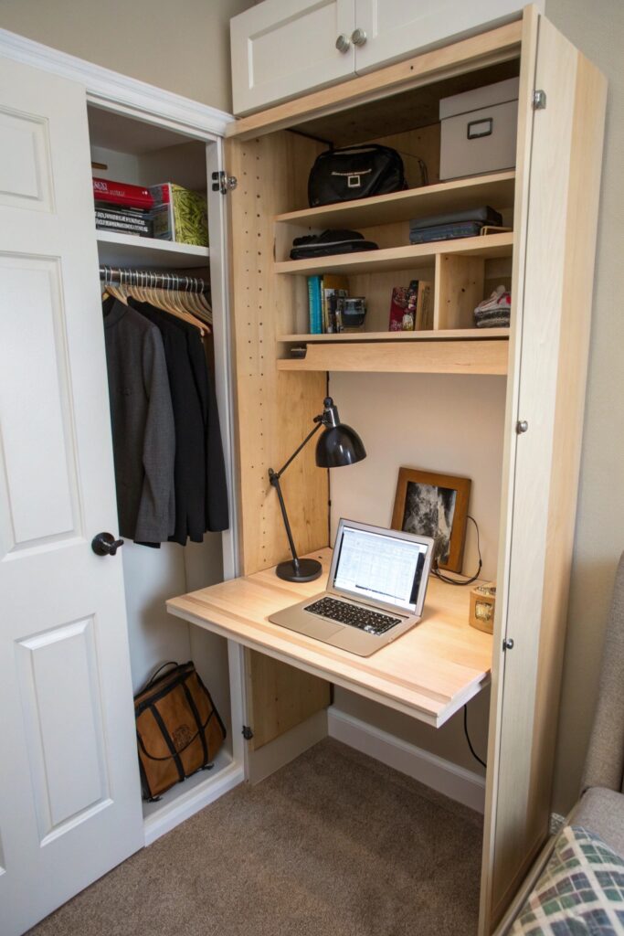 11 Cloffice Ideas That Create a Productive Work-From-Home Setup 11 Cloffice Ideas That Create a Productive Work-From-Home Setup