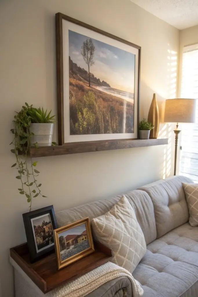 12 Above Couch Decor Ideas That Make Your Living Room Stand Out oversized wall clock art combo above couch