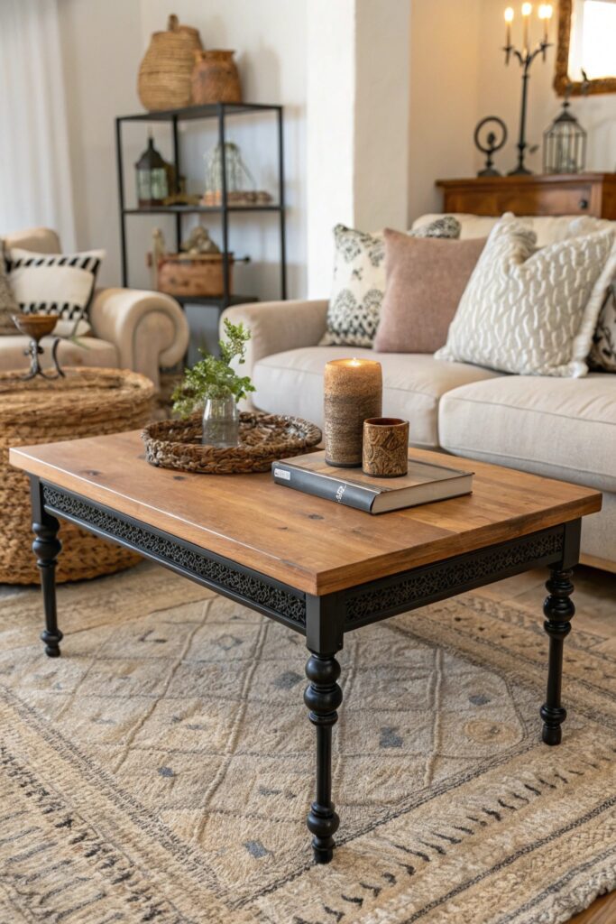 15 Coffee Table Ideas That Instantly Elevate Your Living Room mix materials coffee table visual interest