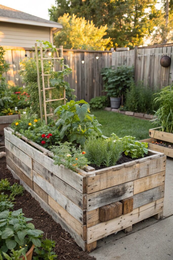pallet wood raised garden bed diy budget