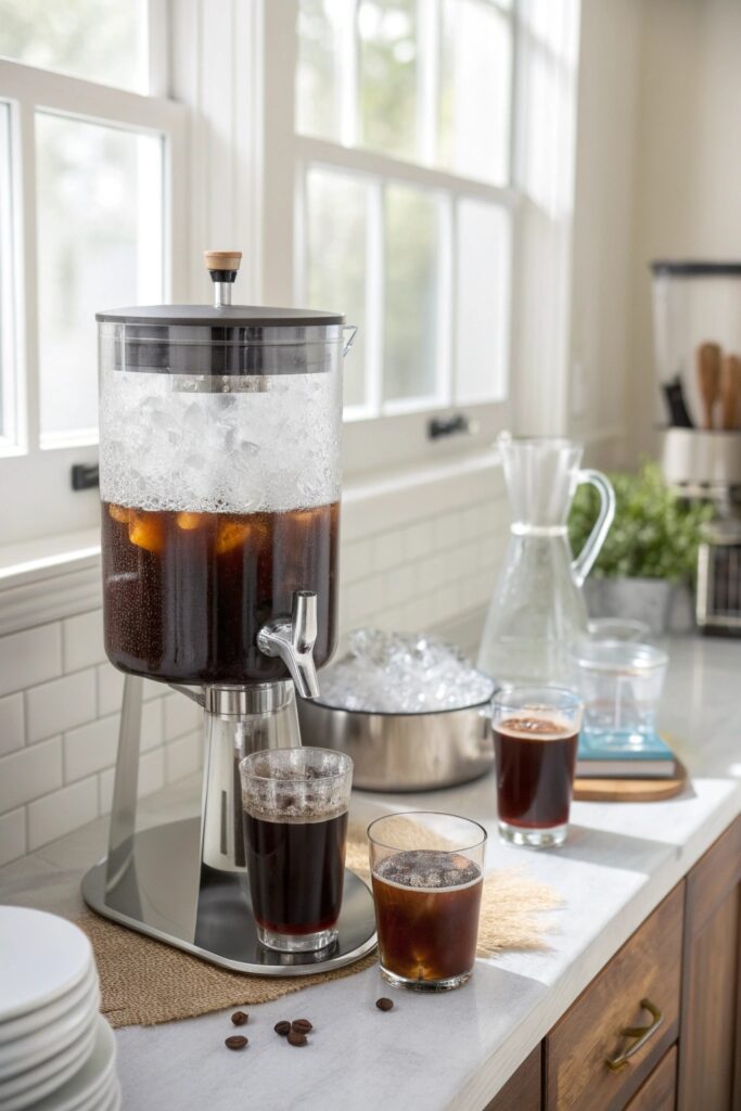 15 DIY Home Coffee Bar Ideas You'll Want to Copy This Weekend cold brew station diy coffee bar