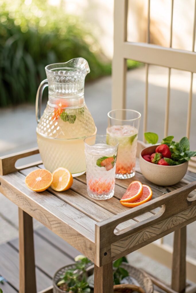 signature drink station summer tablescape