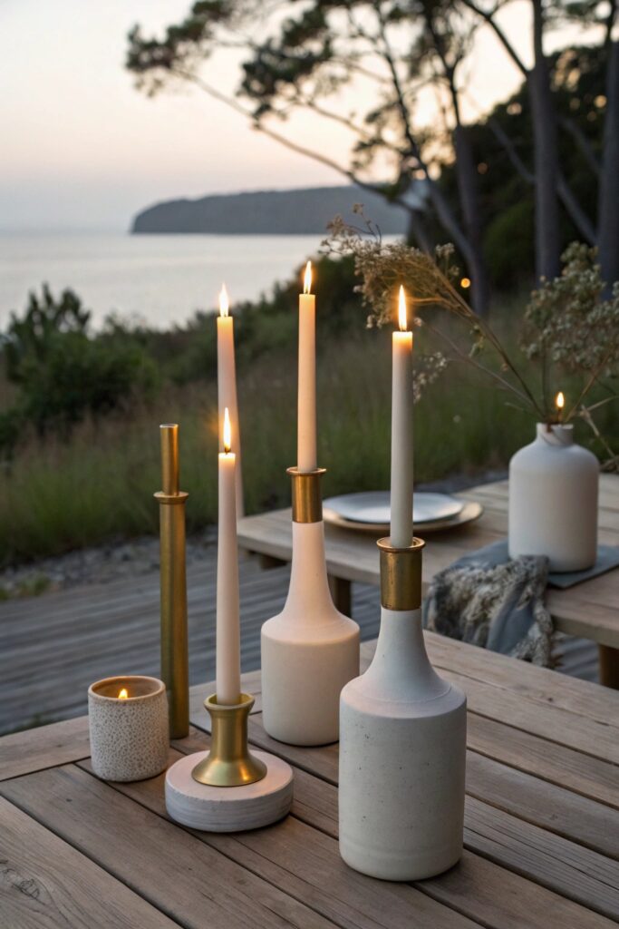 12 Modern Easter Decor Ideas for a Chic Spring Home soft candlelight neutral candle holders easter decor