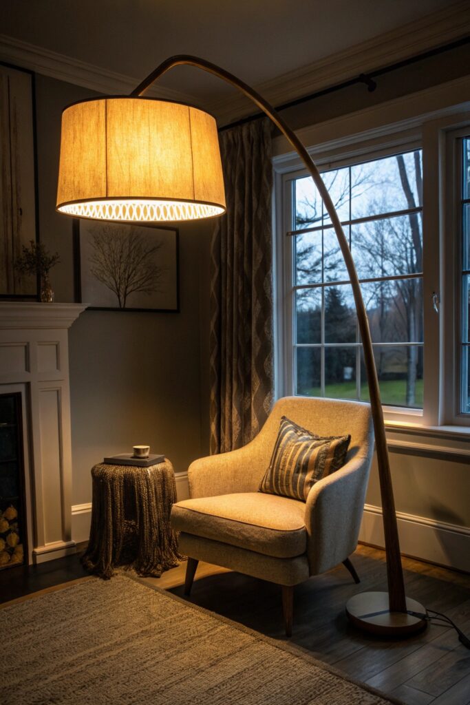 ambient lighting floor lamp living room corner