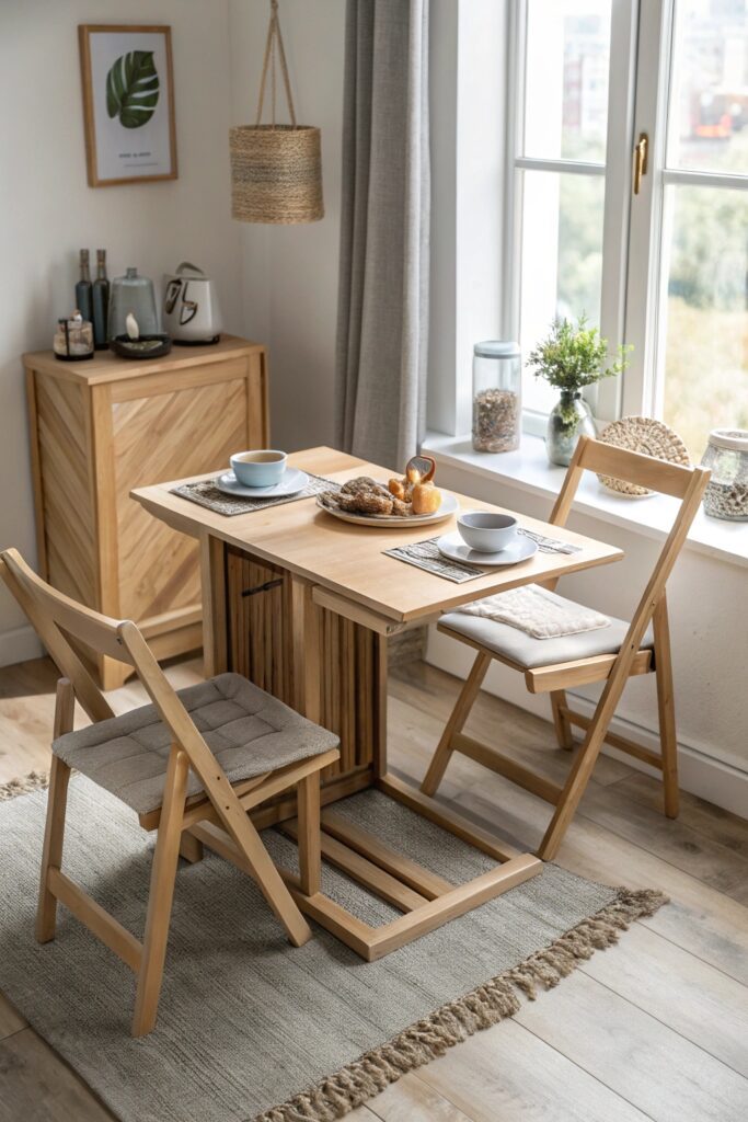 15 Small Space Living Essentials Every Apartment Needs foldable dining table small space essential
