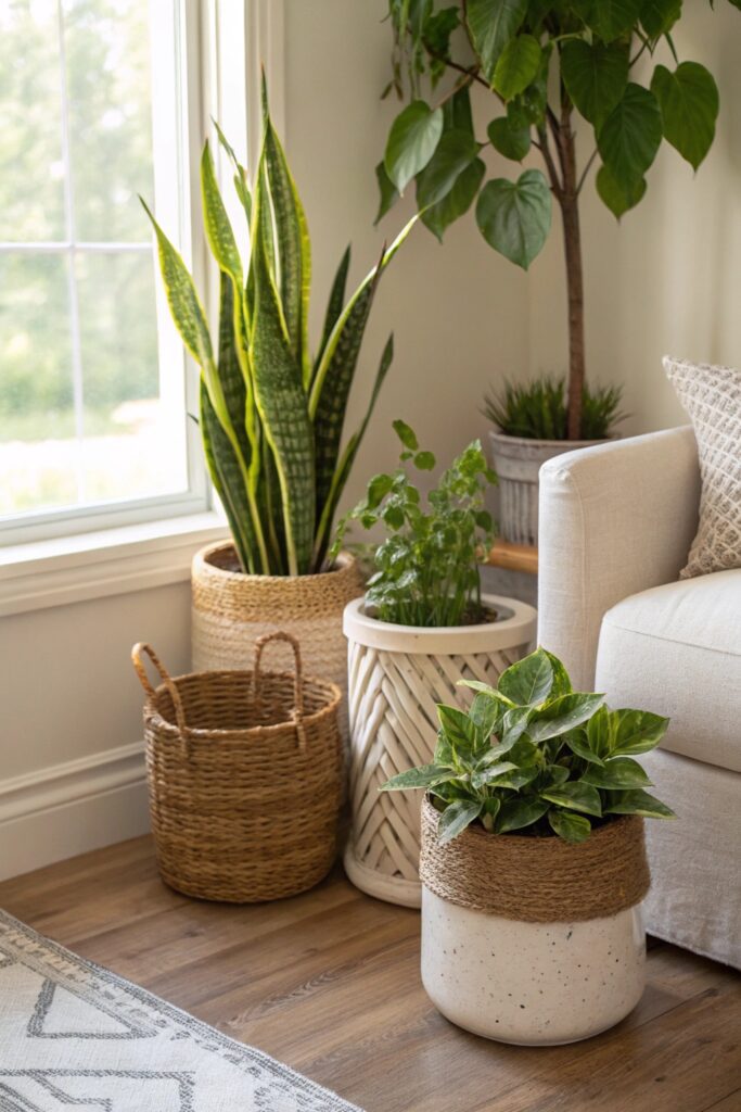14 Cozy Home Decor Living Room Ideas for a Warm and Inviting Space add greenery plants cozy living room