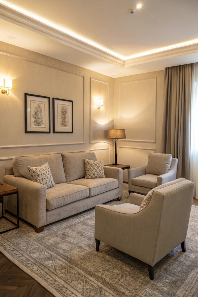 15 Small Living Room Hacks That Make Your Space Feel Twice as Big monochromatic furniture layout small living room