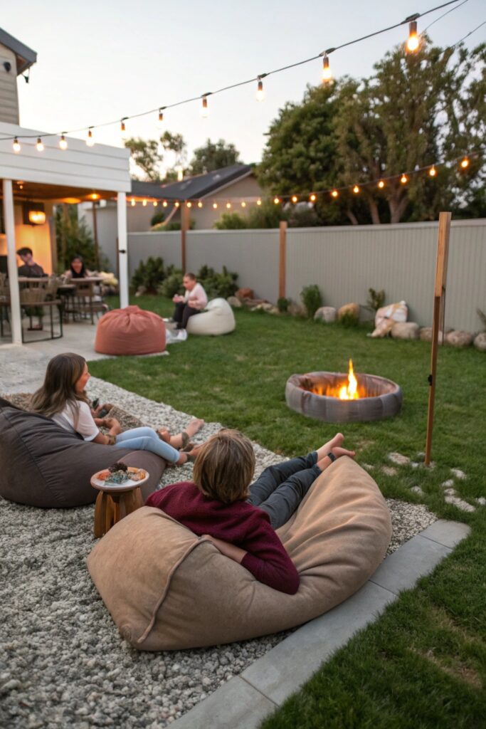 oversized bean bags floor cushions fire pit