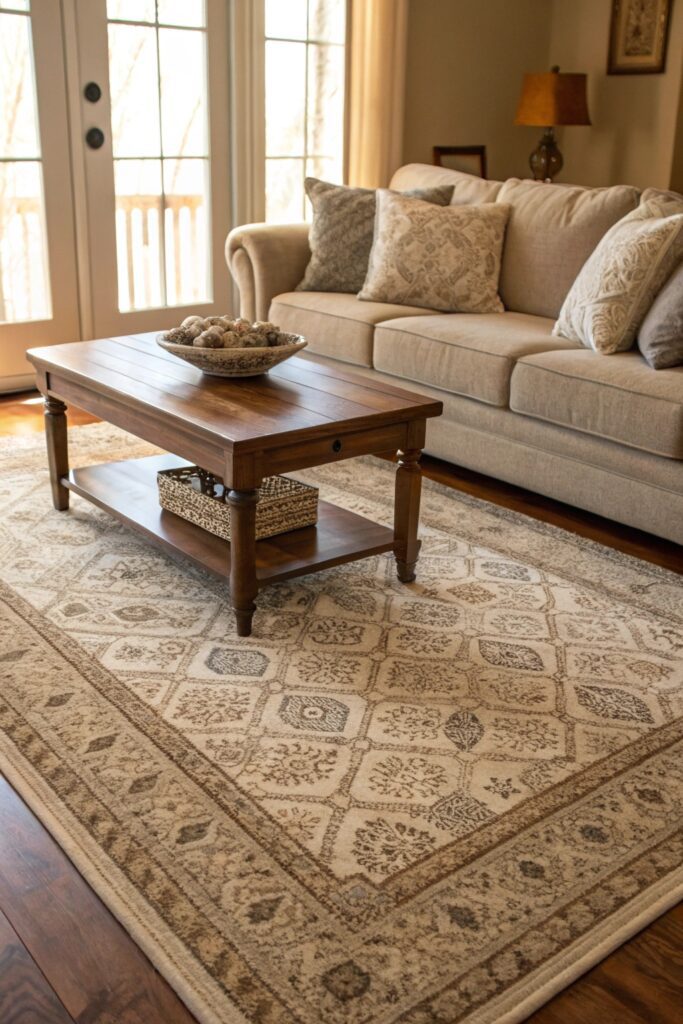 rug anchor space small living room