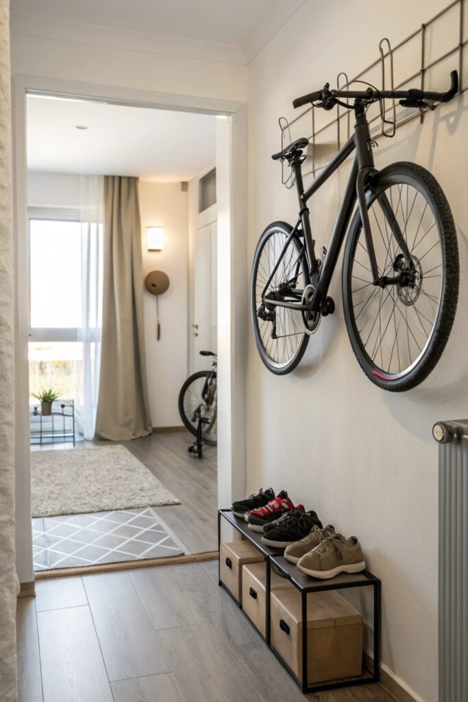 14 Studio Apartment Ideas That Maximize Every Square Foot hang bulky items wall storage studio apartment
