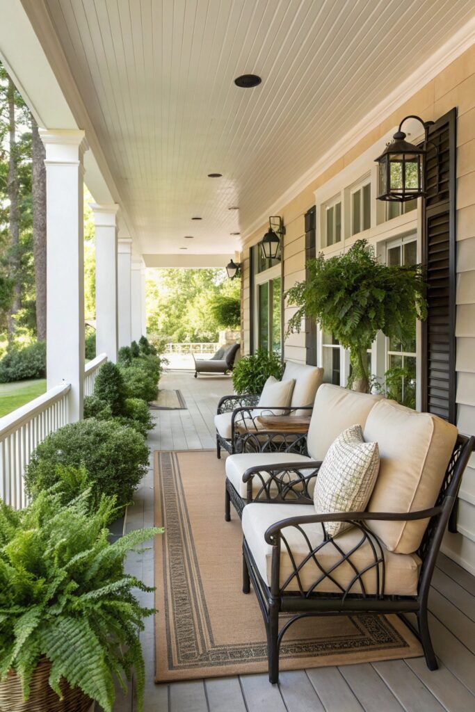cohesive color palette long porch