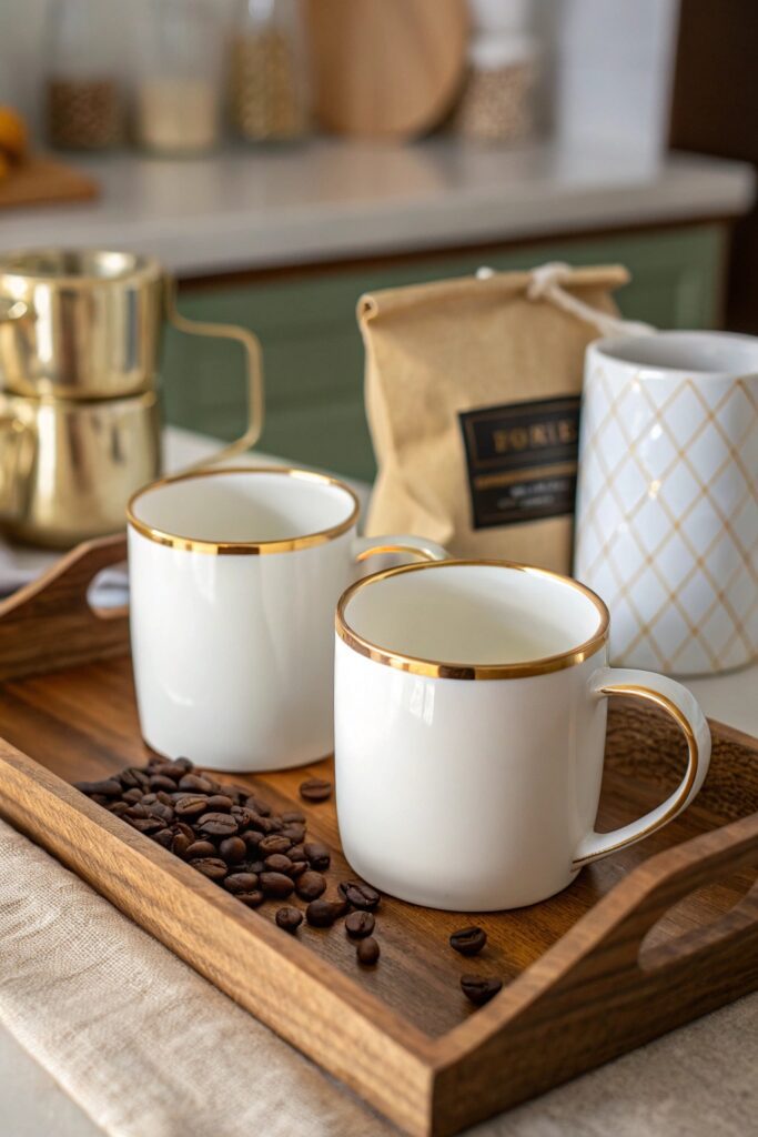 15 Expensive Looking Gifts That Feel Luxurious on Any Budget gold rimmed ceramic mugs gift set