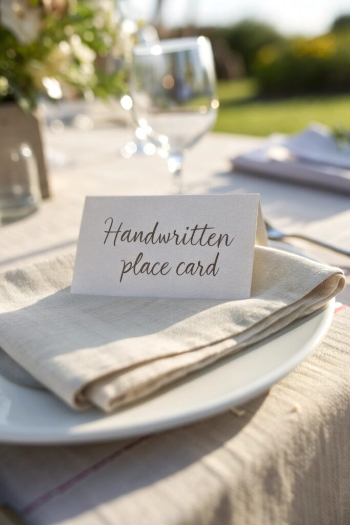 handwritten place cards summer tablescape