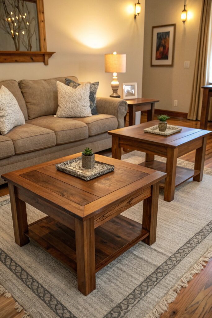 15 Coffee Table Ideas That Instantly Elevate Your Living Room two matching square coffee tables